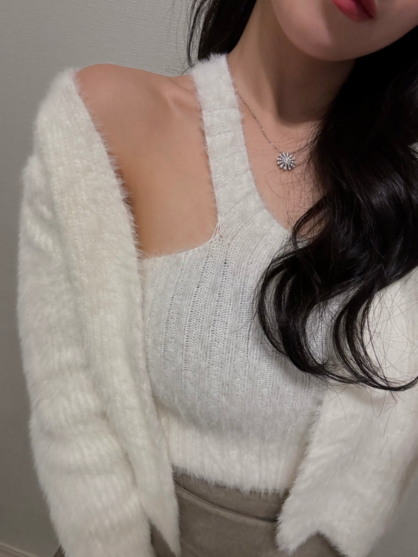 TANKTOP&CARDIGAN MOHAIR KNIT